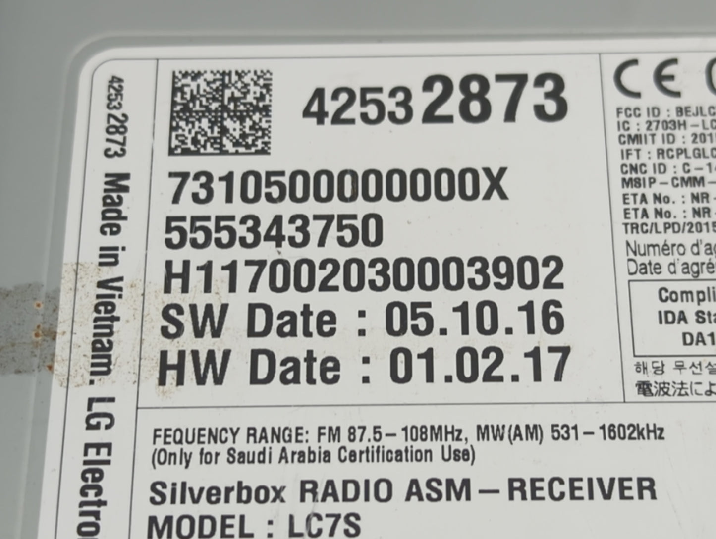 0 Radio AM FM Cd Player Receiver Replacement Fits Fits 217 2018 2019 OEM Used Auto Parts - Oemusedautoparts1.com