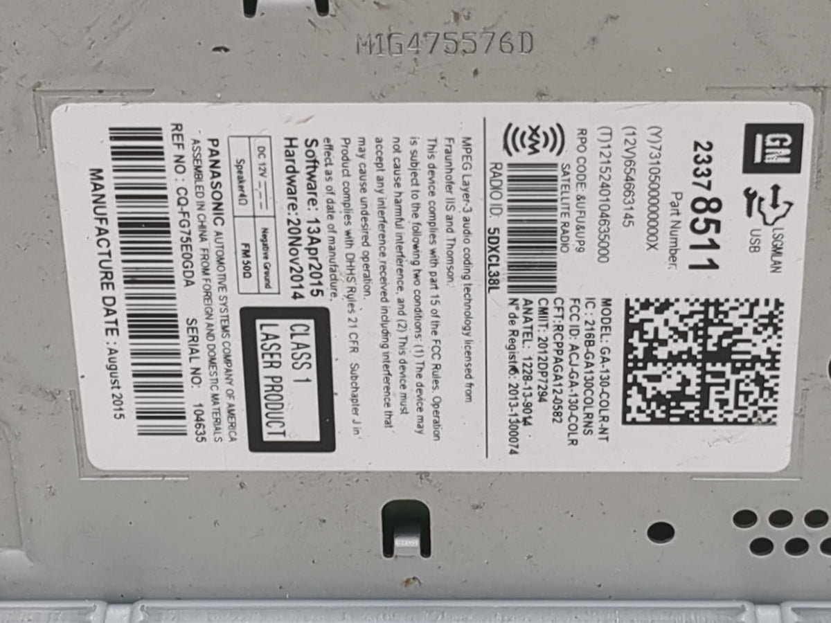0 Chevrolet Cruze Limited Radio AM FM Cd Player Receiver Replacement Fits Fits 214 2015 2016 2017 OEM Used Auto Parts - Oemu