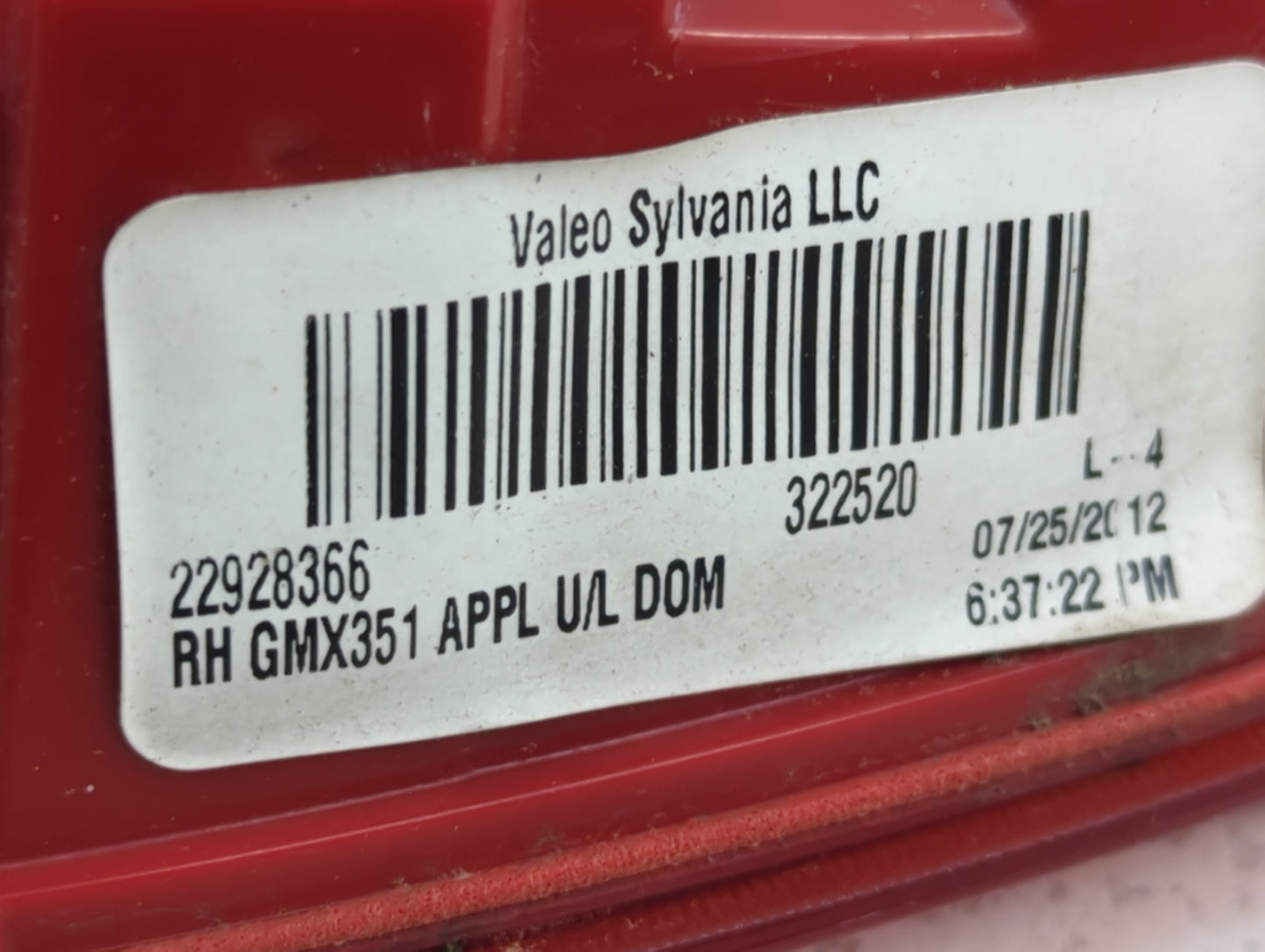2013 Chevrolet Malibu Passenger Right Side Deck Lid Mounted Tail Light - Oemusedautoparts1.com