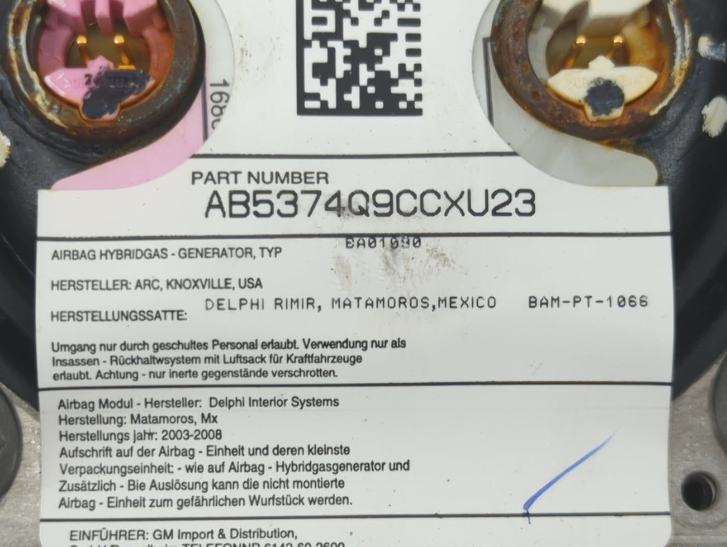 2003 Chevrolet Silverado 1500 Air Bag Driver Left Steering Wheel Mounted - Oemusedautoparts1.com