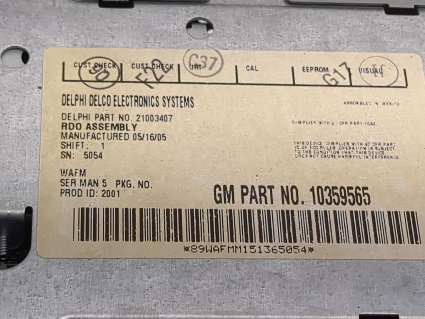 2002-2005 Chevrolet Trailblazer Ext Radio AM FM Cd Player Receiver Replacement Fits Fits 2002 2003 2004 2005 OEM Used Auto P
