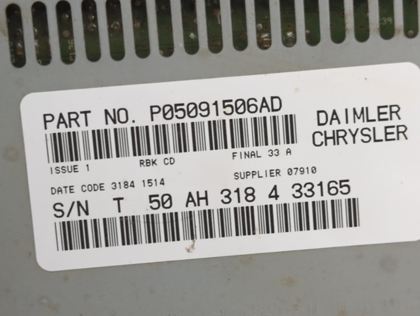 2005 Dodge Ram 1500 Radio AM FM Cd Player Receiver Replacement Fits Fits 2006 2007 OEM Used Auto Parts - Oemusedautoparts1.c