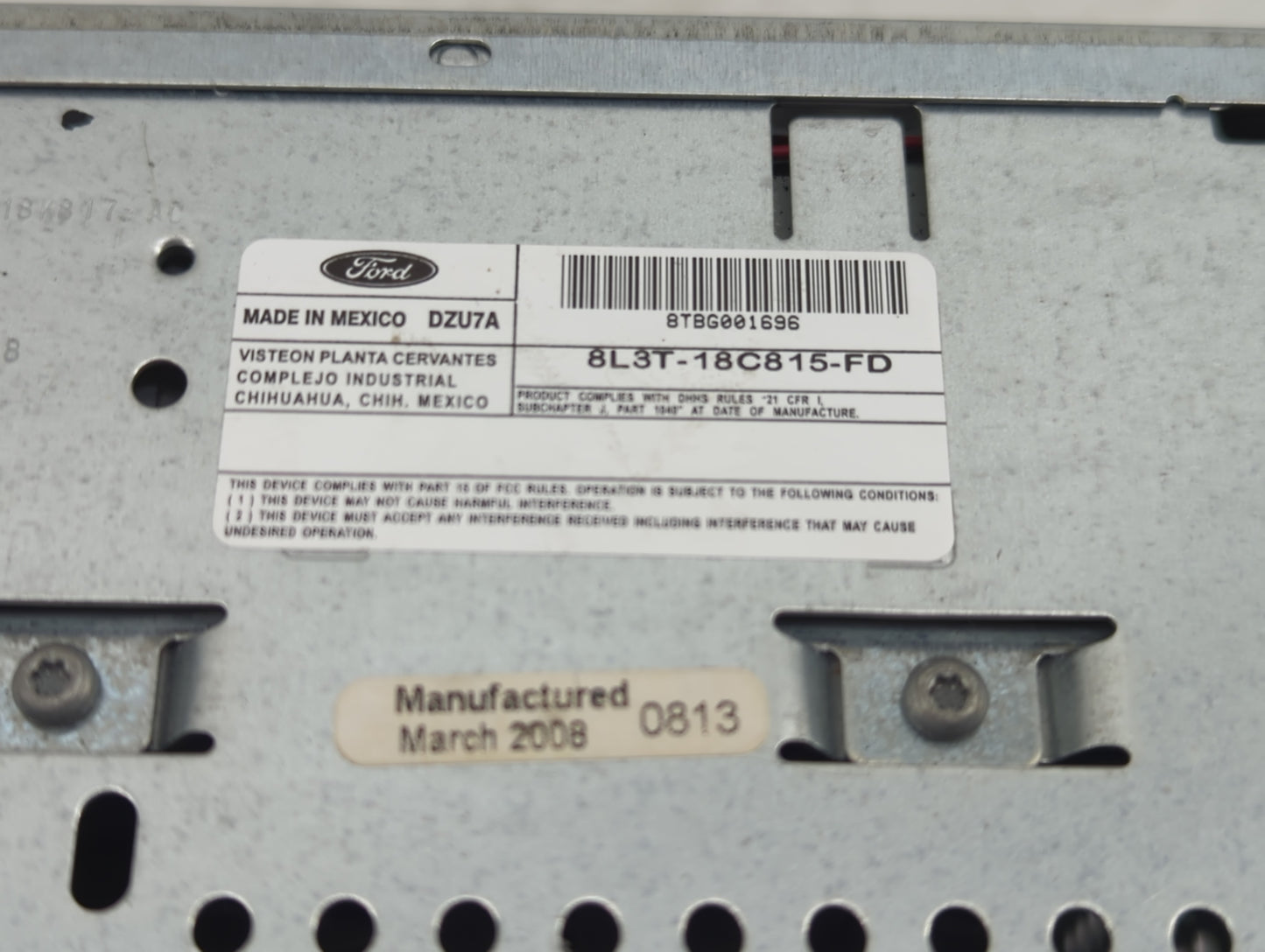 2007-2008 Ford F-150 Radio AM FM Cd Player Receiver Replacement Fits Fits 2007 2008 OEM Used Auto Parts - Oemusedautoparts1.