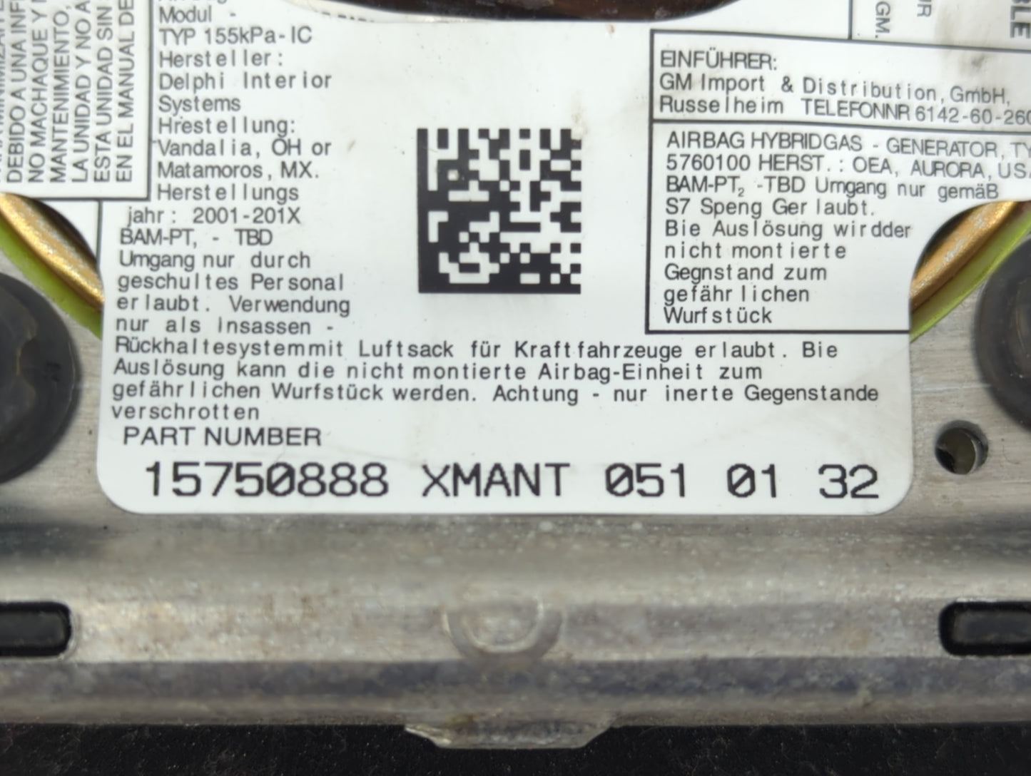 2002-2003 Gmc Envoy Air Bag Driver Left Steering Wheel Mounted Black - Oemusedautoparts1.com