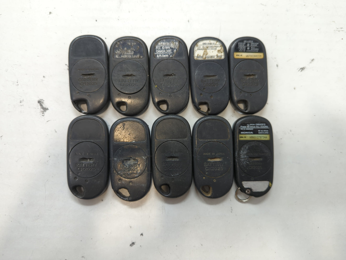 Lot of 10 Honda Keyless Entry Remote Fob MIXED FCC IDS MIXED PART NUMBERS - Oemusedautoparts1.com