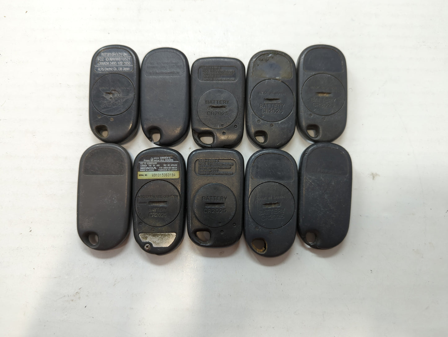 Lot of 10 Honda Keyless Entry Remote Fob MIXED FCC IDS MIXED PART NUMBERS - Oemusedautoparts1.com