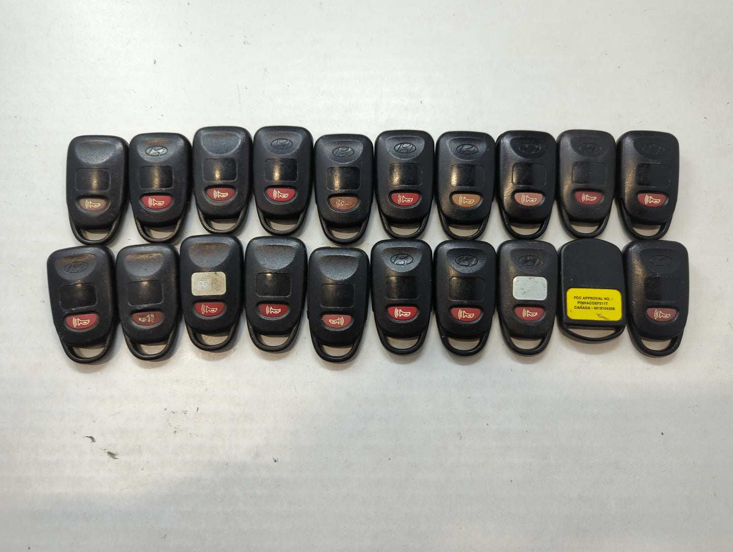 Lot of 20 Hyundai Keyless Entry Remote Fob MIXED FCC IDS MIXED PART - Oemusedautoparts1.com