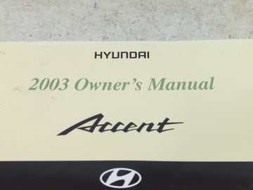 0 Hyundai Accent Owners Manual Book Guide OEM Used Auto Parts