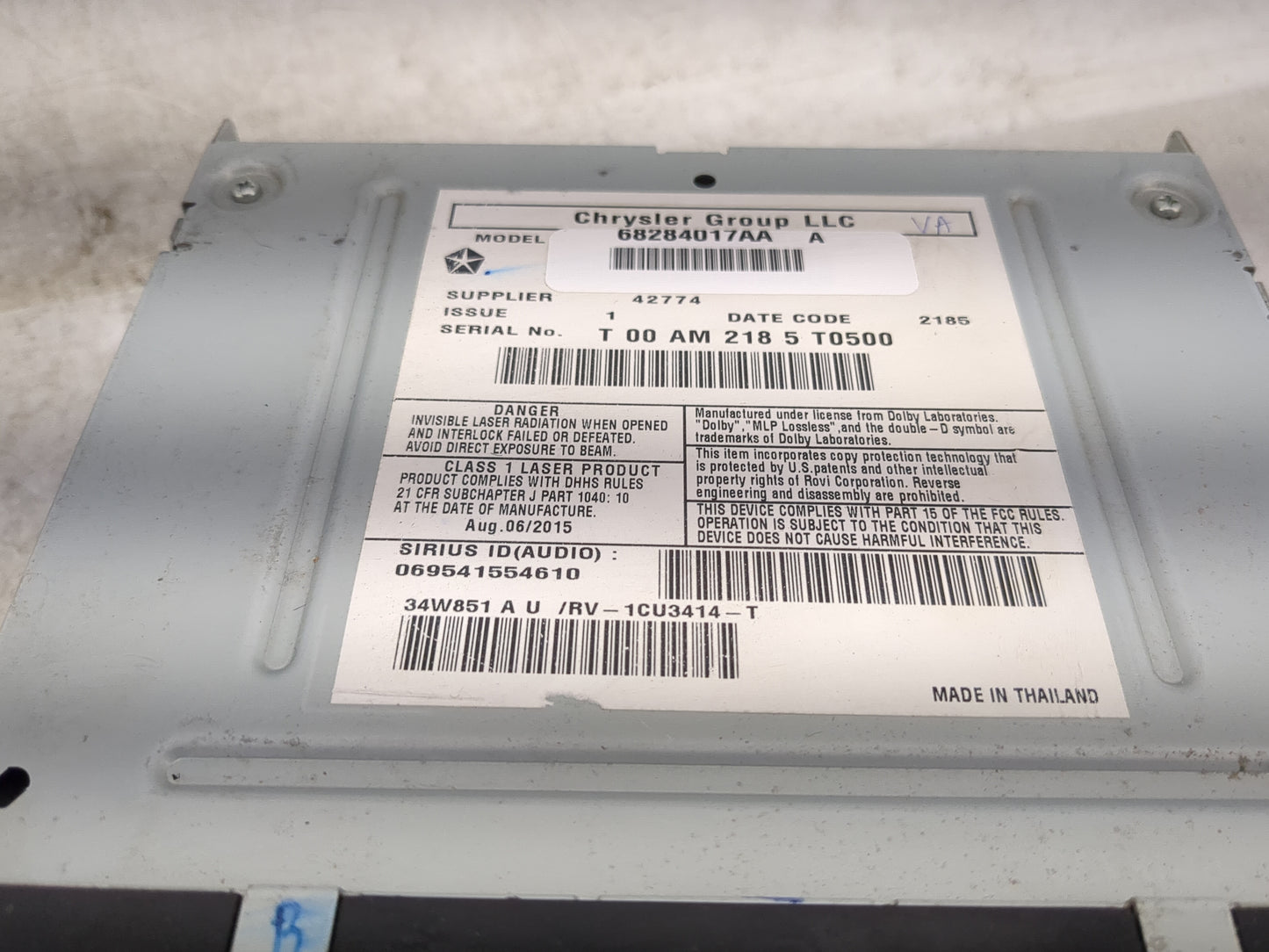 2011-2017 Jeep Patriot Radio AM FM Cd Player Receiver Replacement Fits Fits 2010 2011 2012 2013 2014 2015 2016 2017 OEM Used