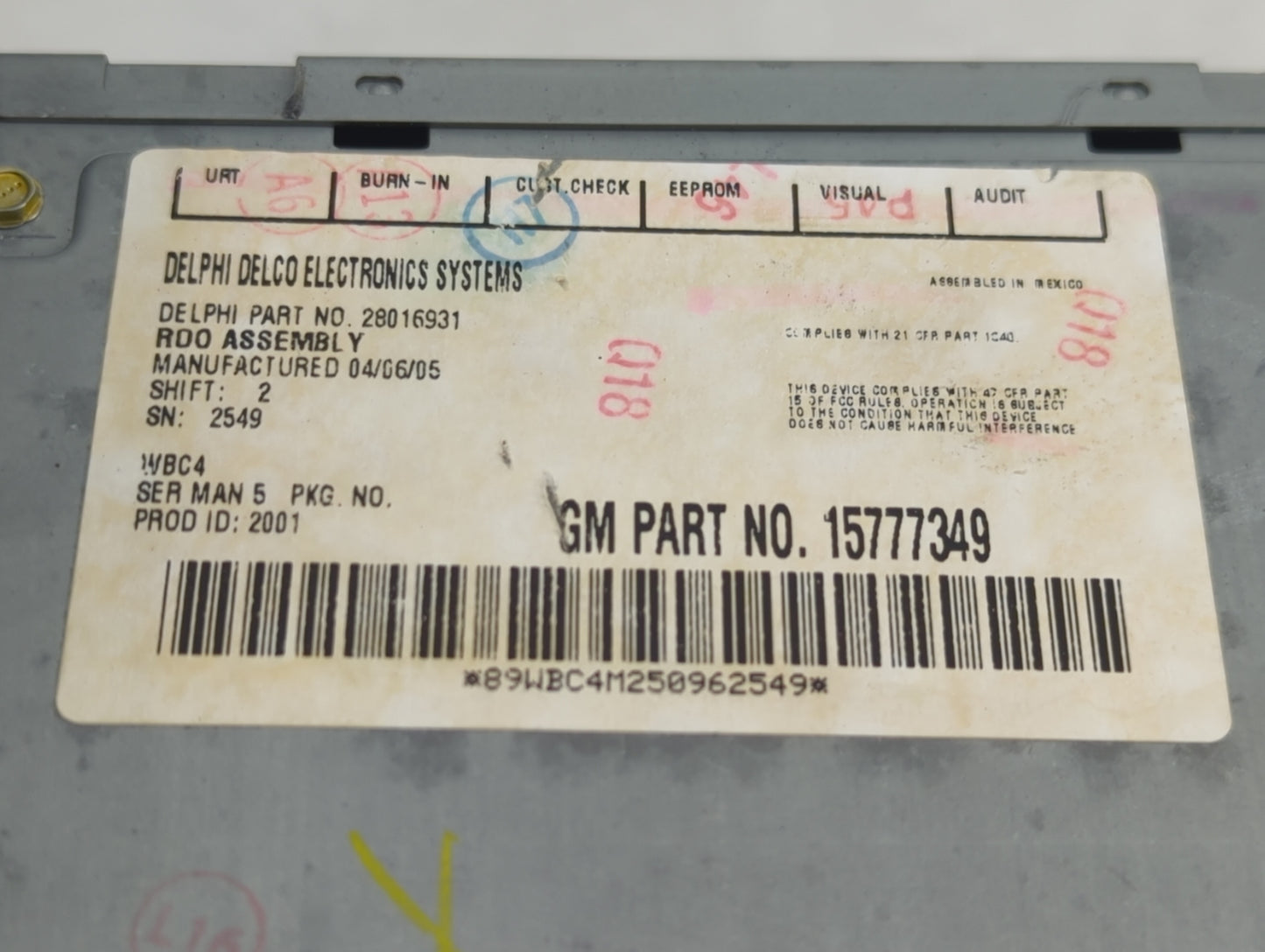 0 Pontiac G6 Radio AM FM Cd Player Receiver Replacement Fits OEM Used Auto Parts - Oemusedautoparts1.com