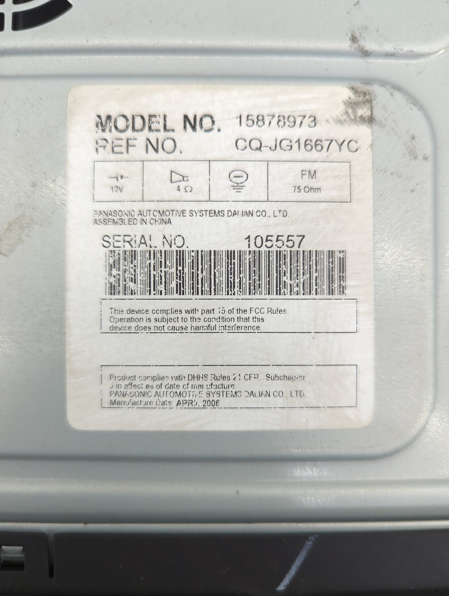 2006-2007 Saturn Vue Radio AM FM Cd Player Receiver Replacement Fits Fits 2006 2007 OEM Used Auto Parts - Oemusedautoparts1.