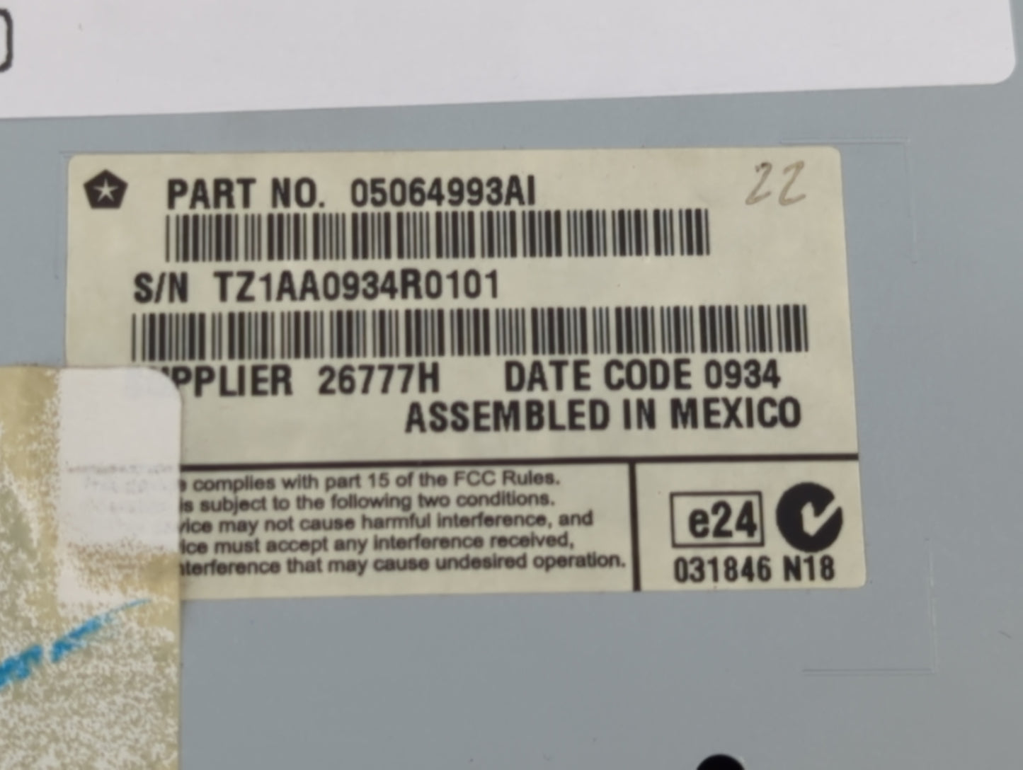 2011 Dodge Journey Information Display Screen