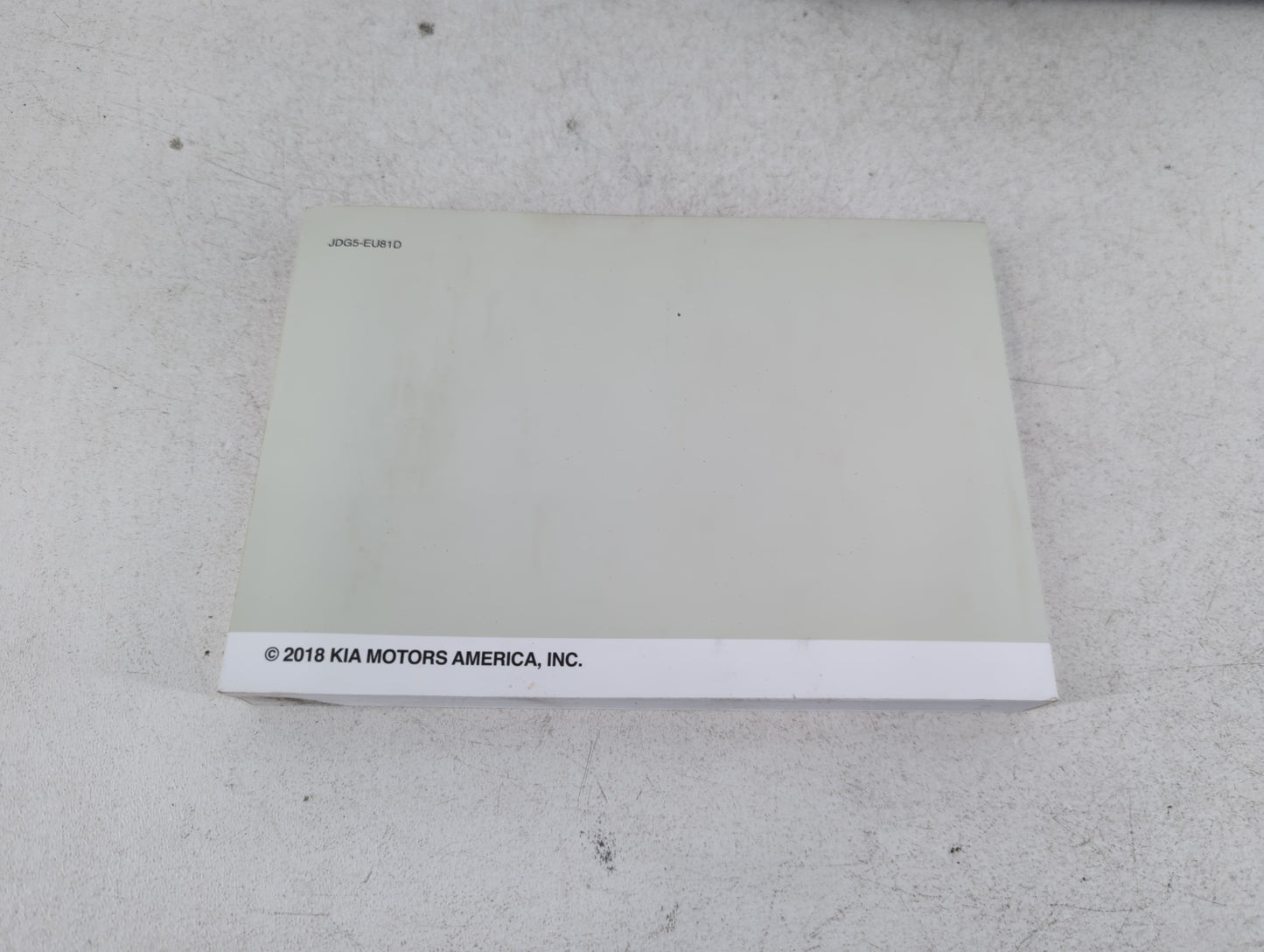 2018 Kia Optima Owners Manual Book Guide P/N:JDG5-EU81D OEM Used Auto Parts