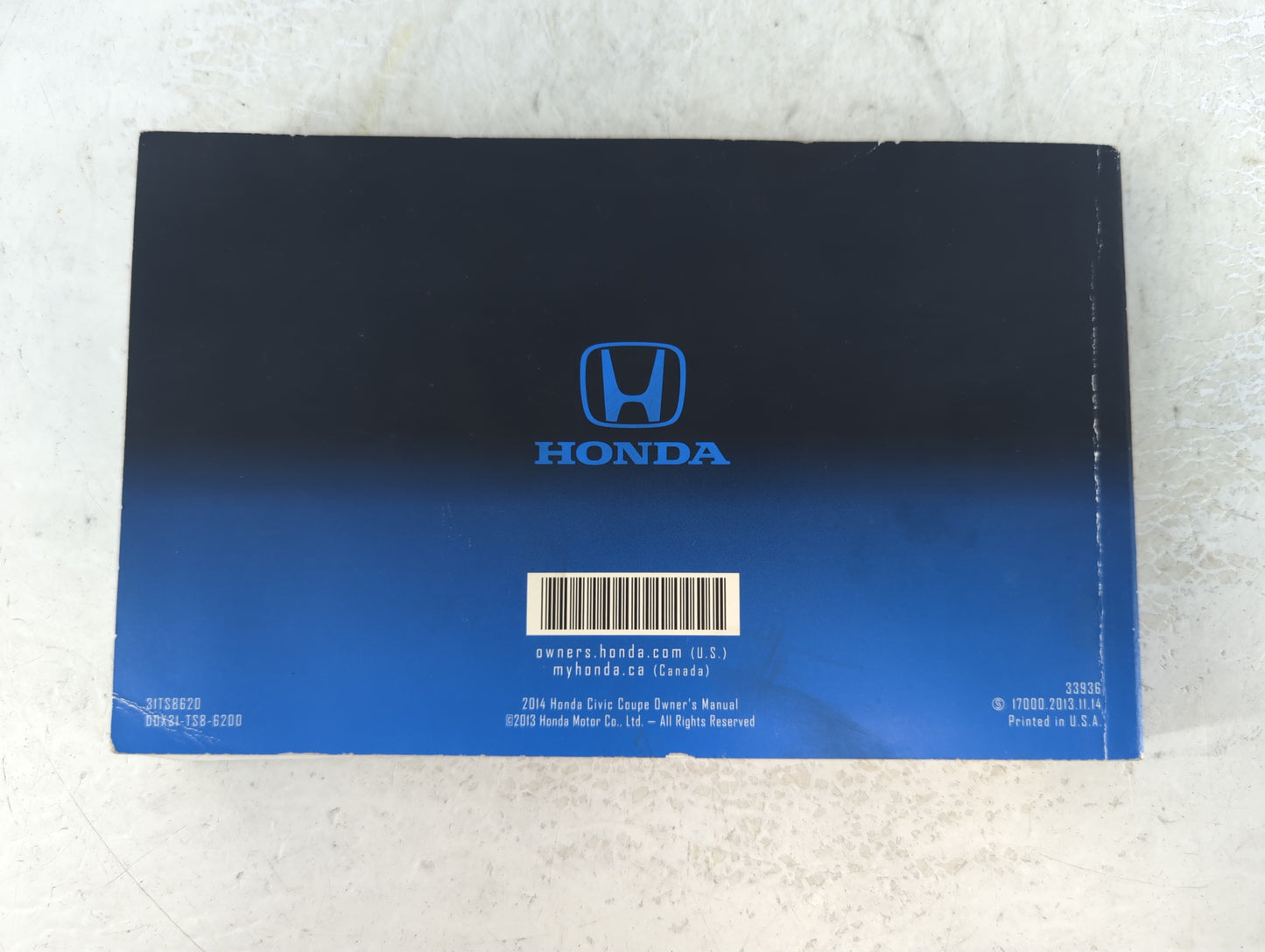 2014 Honda Civic Owners Manual Book Guide P/N:00X31-TS8-6200 31TS8620 OEM Used Auto Parts