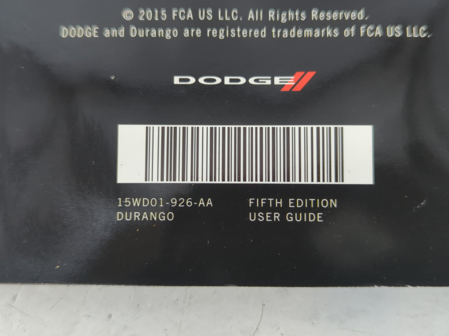 2015 Dodge Durango Owners Manual Book Guide P/N:15WD01-926-AA OEM Used Auto Parts