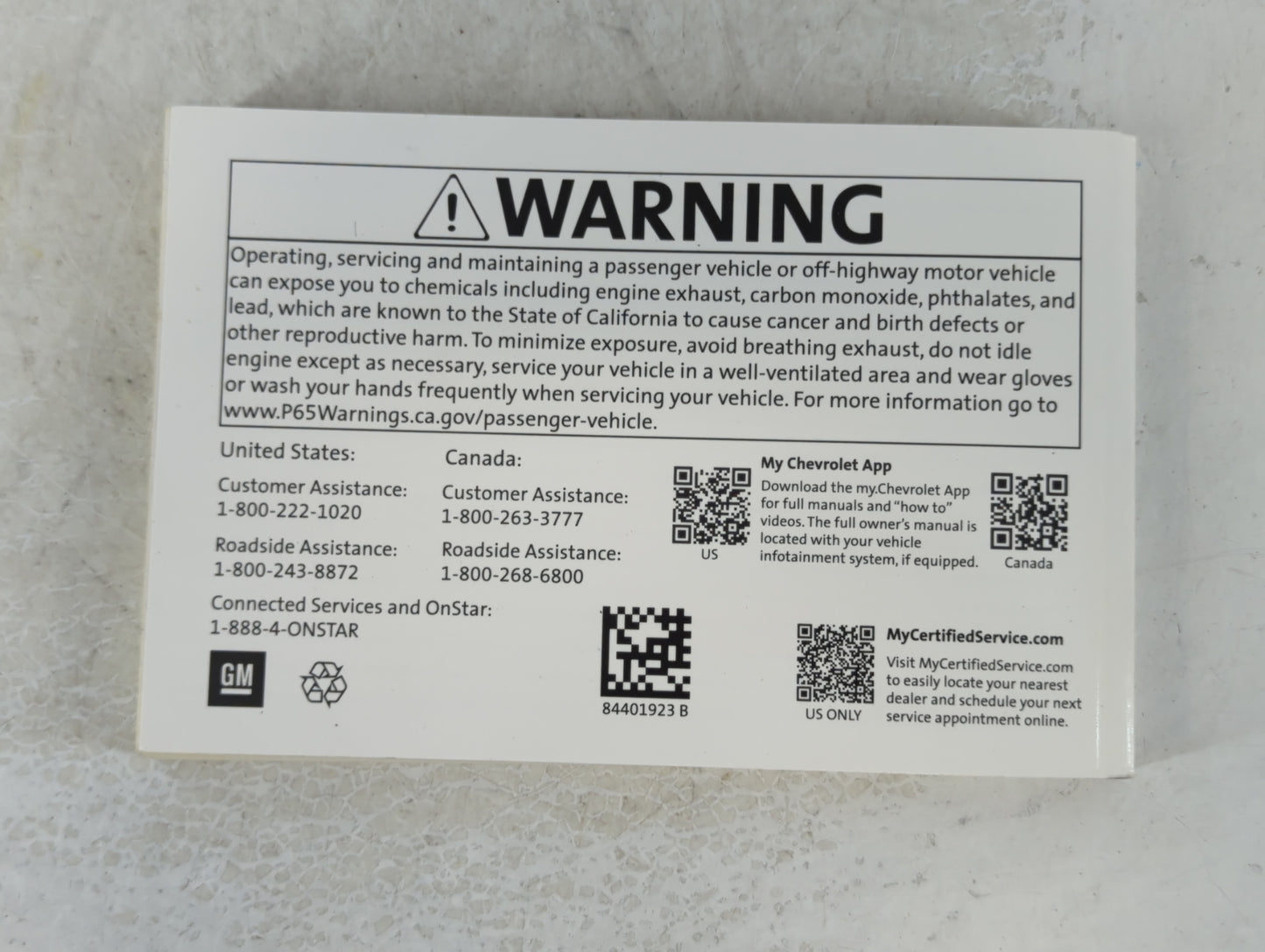 2021 Chevrolet Trailblazer Owners Manual Book Guide P/N:84401923 OEM Used Auto Parts