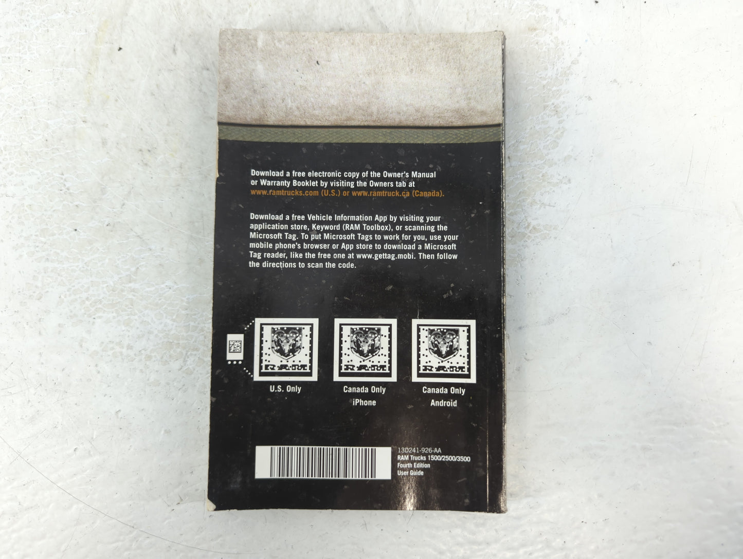 2013 Dodge Ram 1500 Owners Manual Book Guide P/N:13D241-926-AA OEM Used Auto Parts