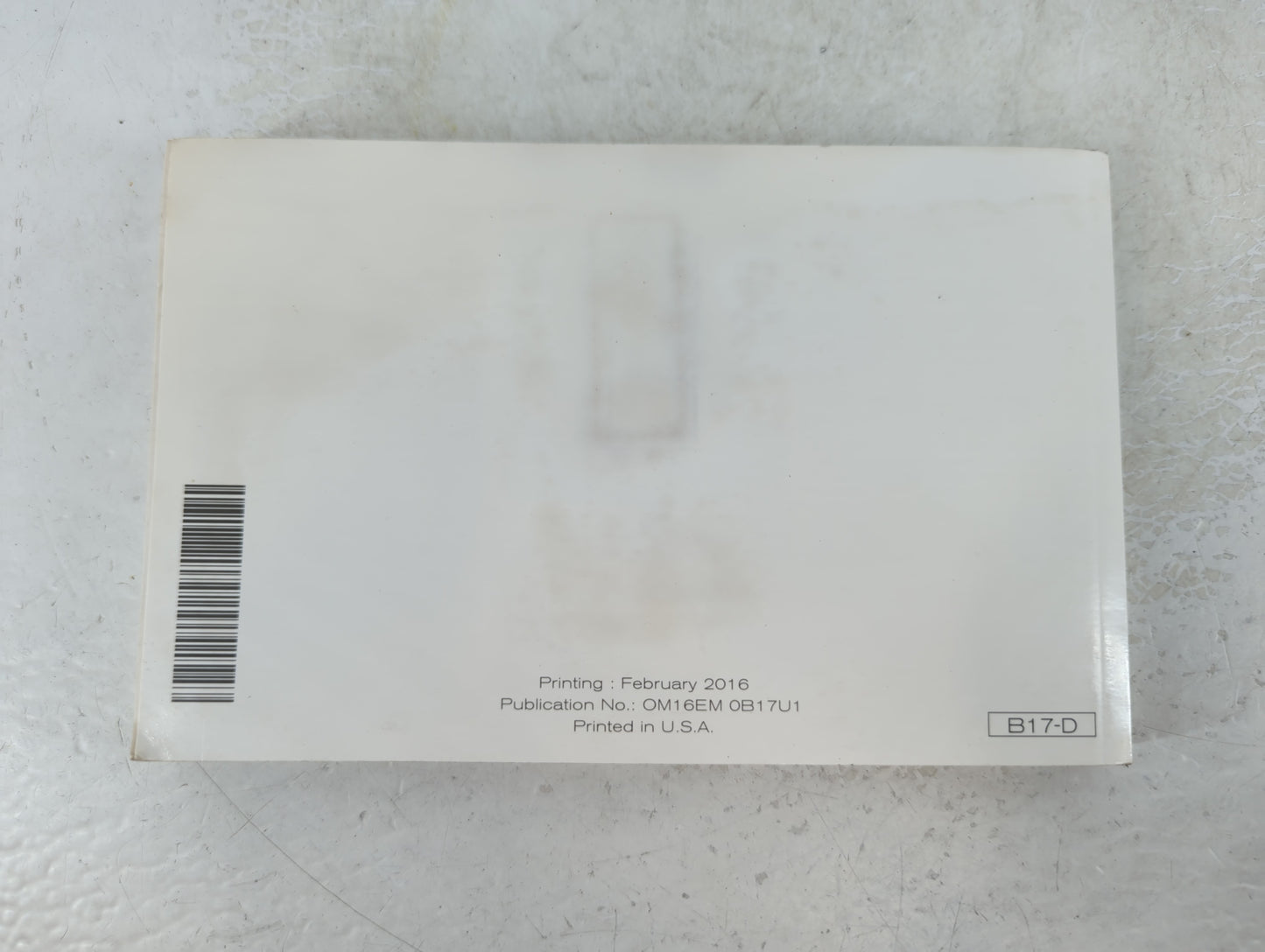 2016 Nissan Sentra Owners Manual Book Guide P/N:OM16EM 0B17U1 OEM Used Auto Parts