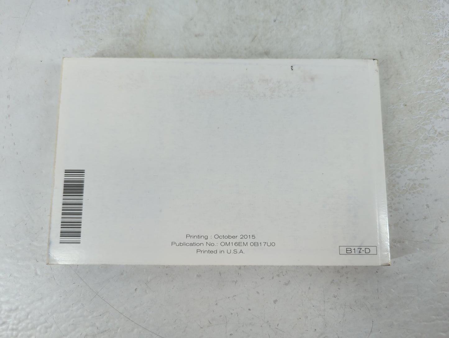 2016 Nissan Sentra Owners Manual Book Guide P/N:OM16EM 0B17U0 OEM Used Auto Parts