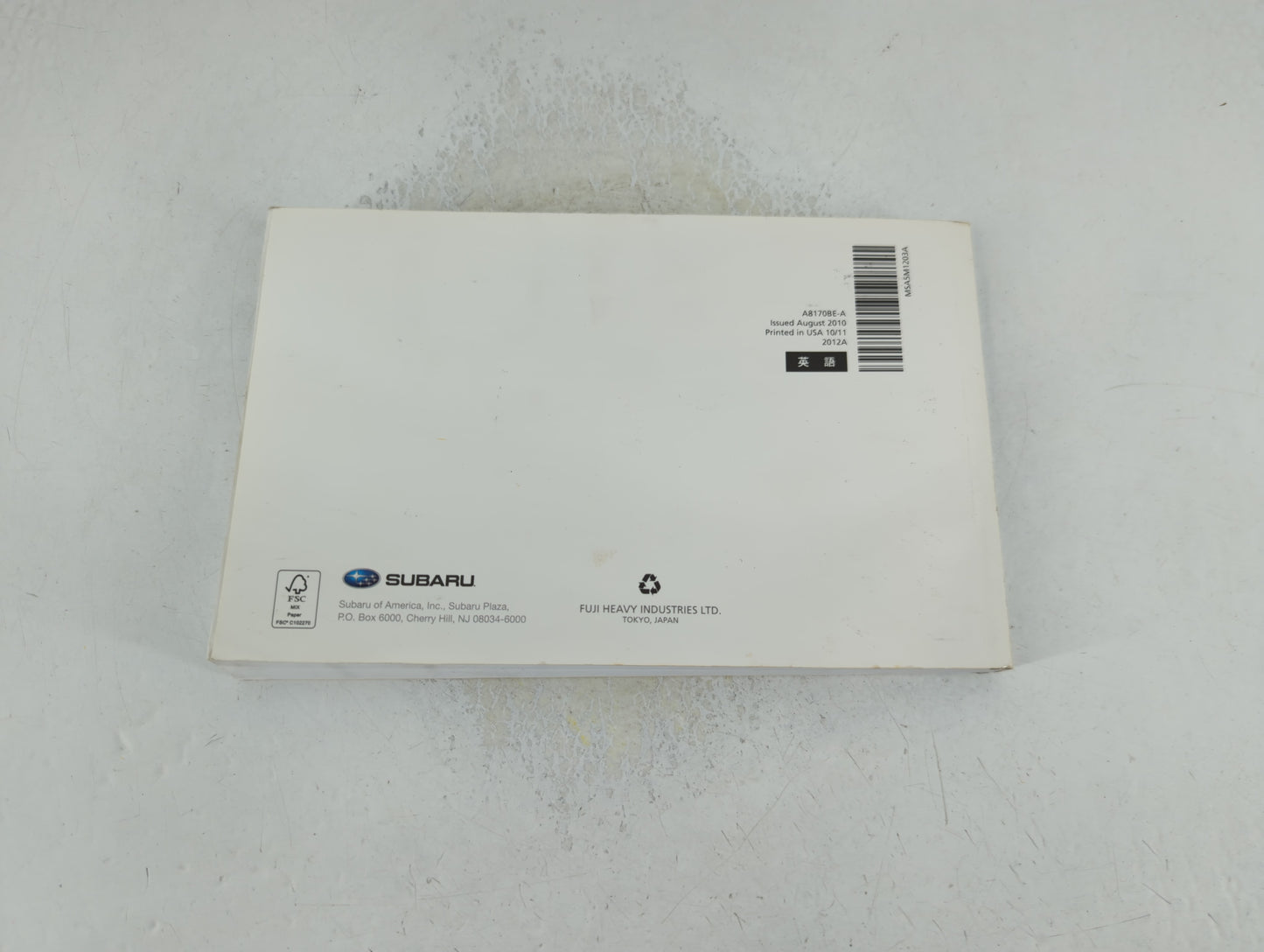 2012 Subaru Forester Owners Manual Book Guide P/N:A8170BE-A OEM Used Auto Parts