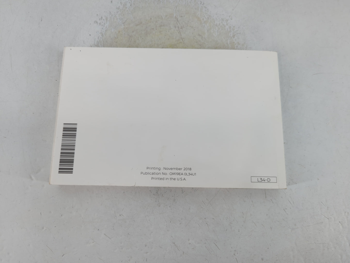 2019 Nissan Altima Owners Manual Book Guide P/N:OM19EA 0L34U1 OEM Used Auto Parts