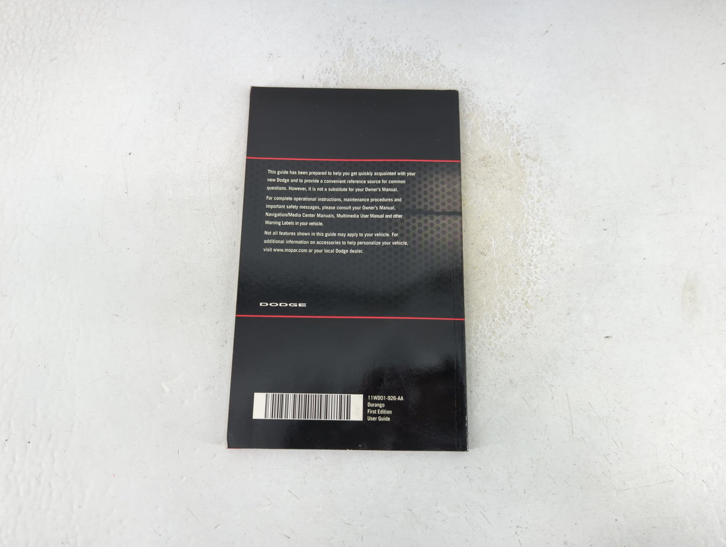 2011 Dodge Durango Owners Manual Book Guide P/N:11WD01-926-AA OEM Used Auto Parts