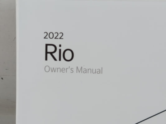 2022 Kia Rio Owners Manual Book Guide P/N:H9S5-EU22B OEM Used Auto Parts