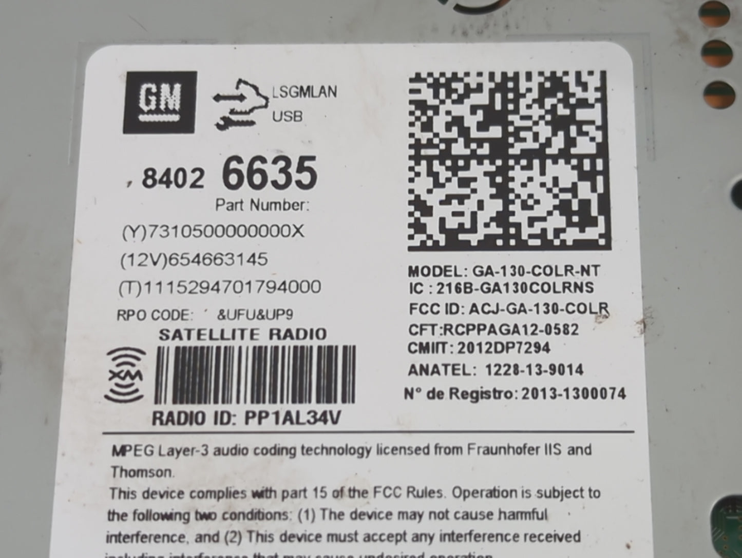 2017 Buick Verano Radio AM FM Cd Player Receiver Replacement P/N:84026635 Fits Fits 2016 OEM Used Auto Parts - Oemusedautoparts1.com