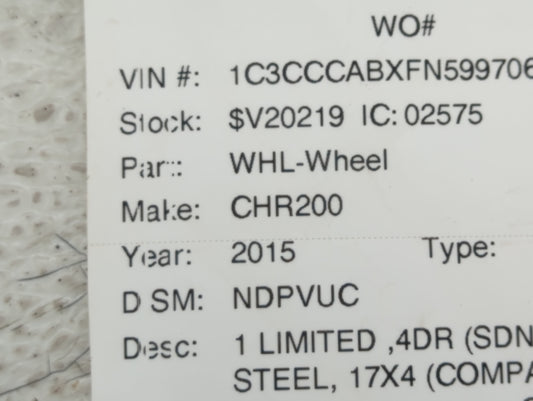 2015-2017 Chrysler 200 Spare Donut Tire Wheel Rim Oem