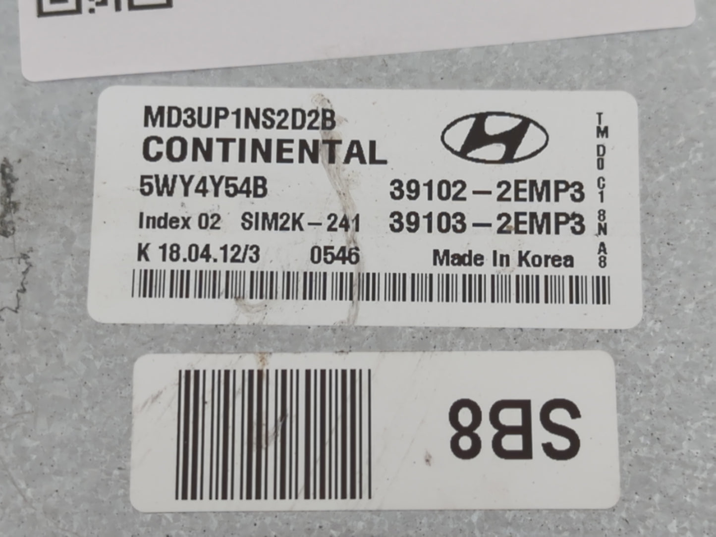 2013 Hyundai Elantra PCM Engine Control Computer ECU ECM PCU OEM P/N:39102-2EMP3 Fits OEM Used Auto Parts
