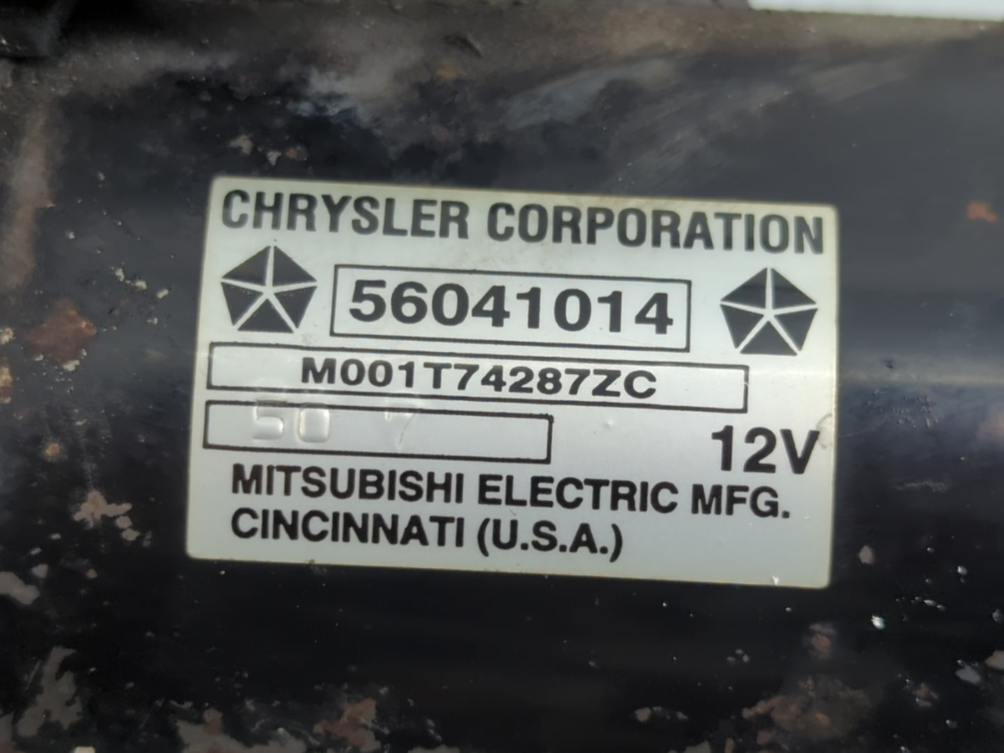 1994-1998 Jeep Wrangler Car Starter Motor Solenoid OEM P/N:56041014 Fits Fits 1994 1995 1996 1997 1998 OEM Used Auto Parts