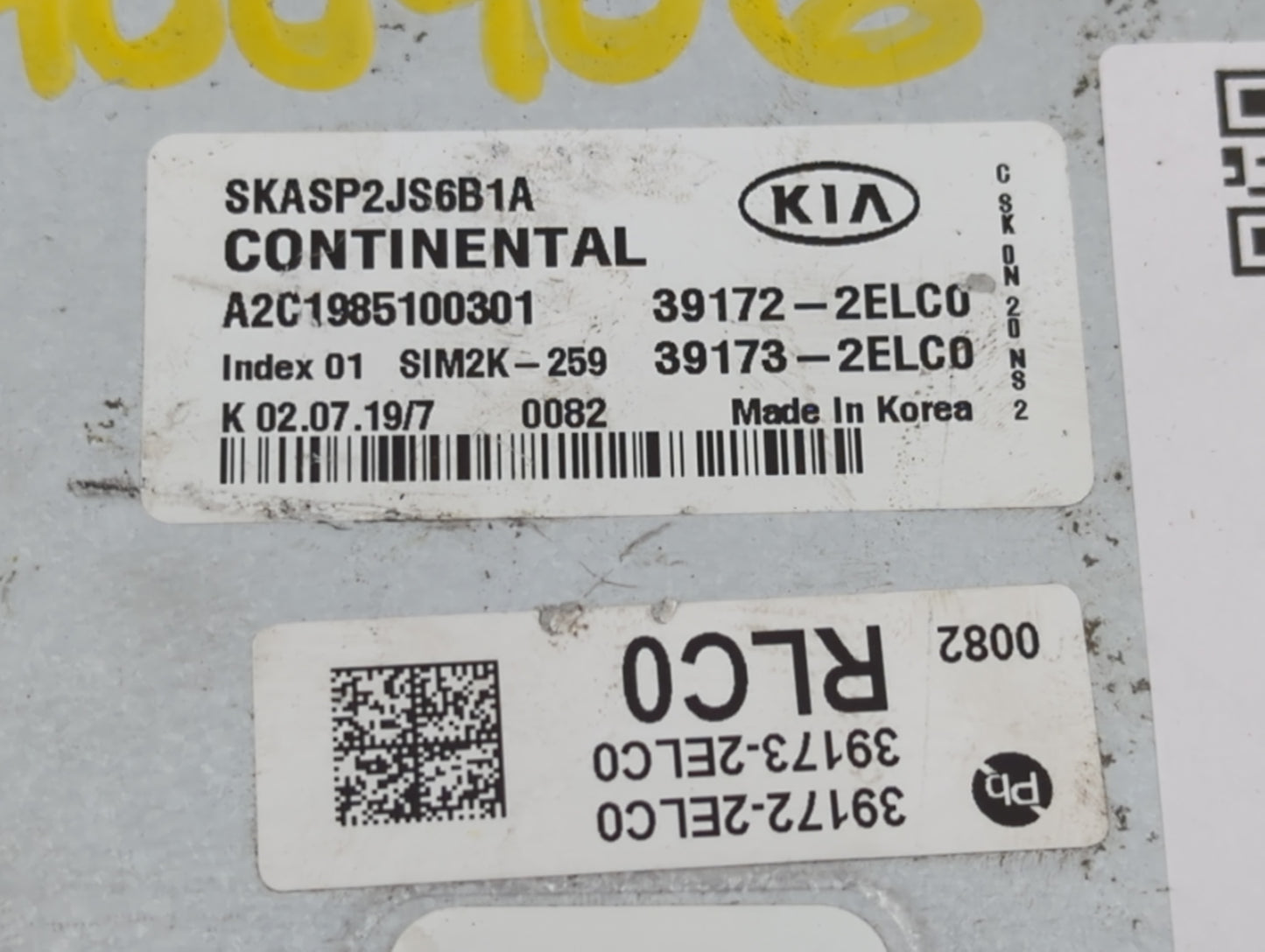 2020-2021 Kia Soul PCM Engine Control Computer ECU ECM PCU OEM P/N:39140-2ELC0 Fits Fits 2020 2021 OEM Used Auto Parts - Oemusedautoparts1.com