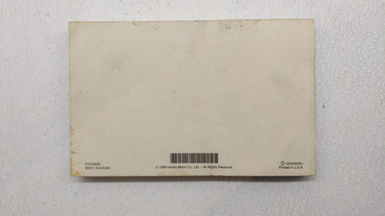 1997 Honda Accord Owners Manual Book Guide P/N:00X31-SV2-6300 OEM Used Auto Parts - Oemusedautoparts1.com