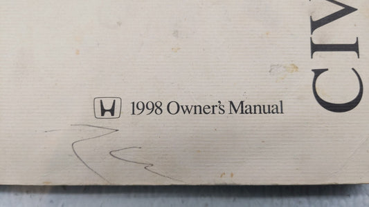 1998 Honda Civic Owners Manual Book Guide P/N:00X31-S01-6203 OEM Used Auto Parts