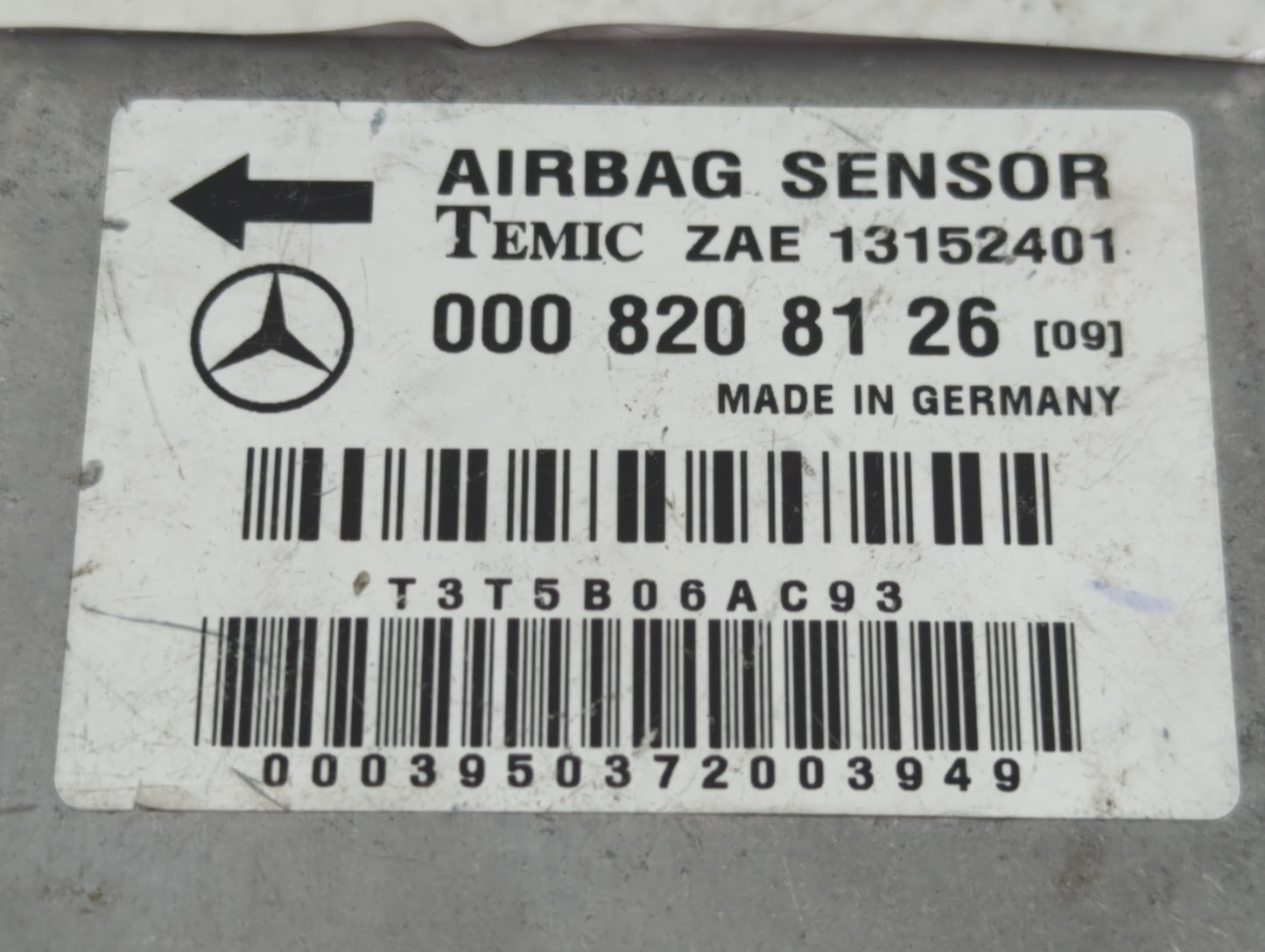 1998 Mercedes-benz S320 Airbag Control Module 820 81 26 - Oemusedautoparts1.com