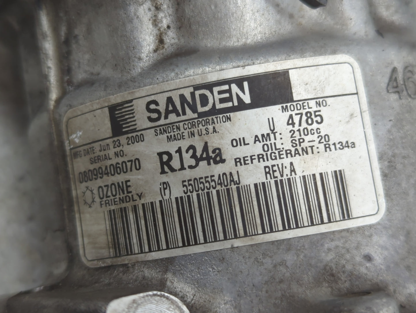 1997-2001 Dodge Dakota Air Conditioning A/c Ac Compressor Oem - Oemusedautoparts1.com