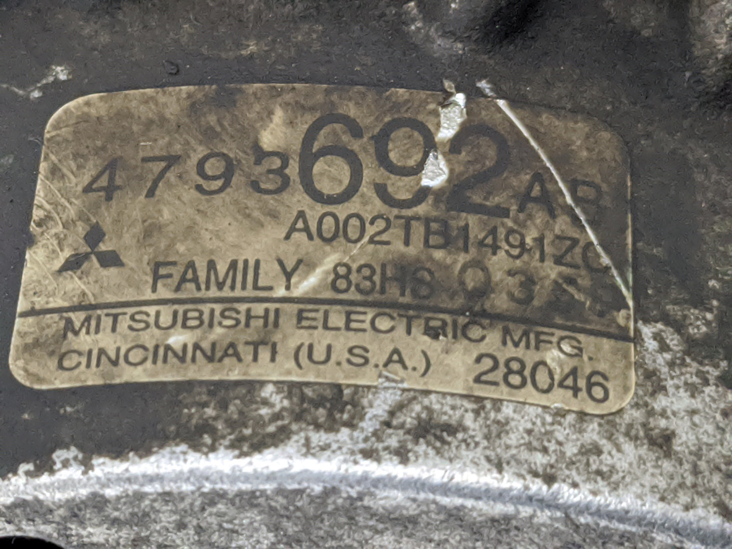 1998-1999 Dodge Neon Alternator Replacement Generator Charging Assembly Engine OEM P/N:4793692AB Fits Fits 1998 1999 OEM Use