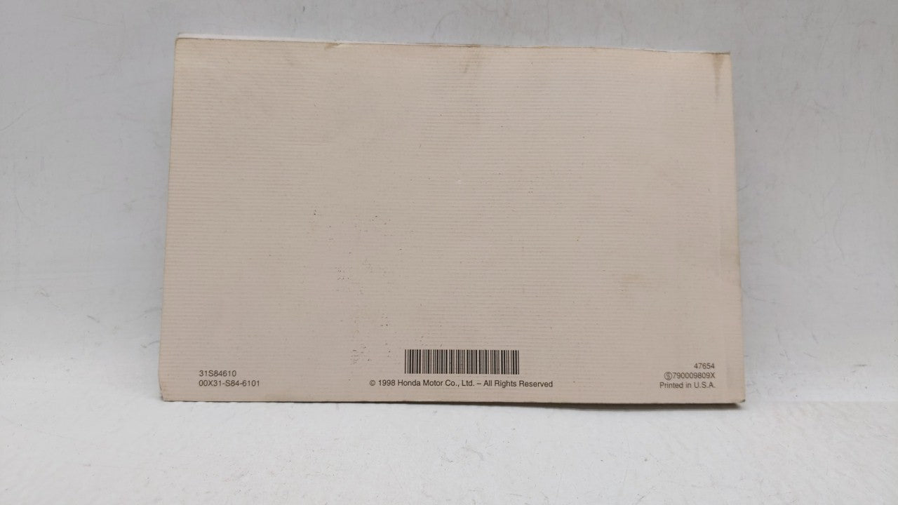 1999 Honda Accord Owners Manual Book Guide OEM Used Auto Parts - Oemusedautoparts1.com