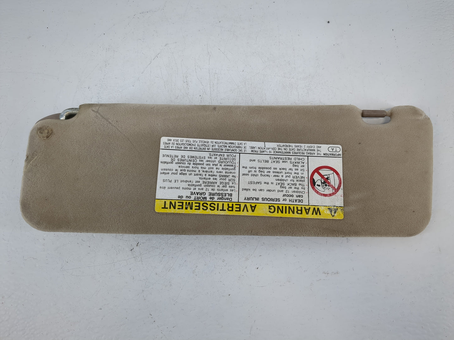 1999 Toyota Tacoma Sun Visor Shade Replacement Passenger Right Mirror Fits OEM Used Auto Parts - Oemusedautoparts1.com