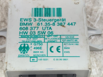 Bmw 740 Theft-locking Control Module 61.35-8 387 447|608 377 Uta