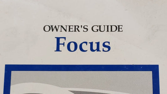 2000 Ford Focus Owners Manual Book Guide OEM Used Auto Parts