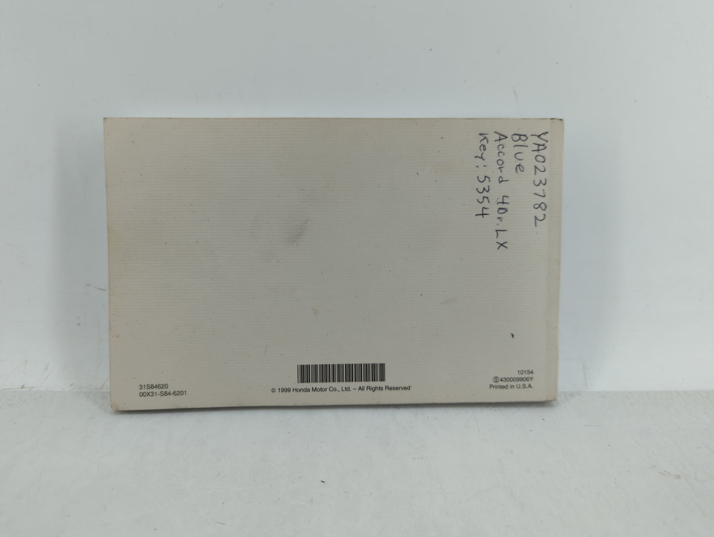 2000 Honda Accord Owners Manual Book Guide OEM Used Auto Parts - Oemusedautoparts1.com