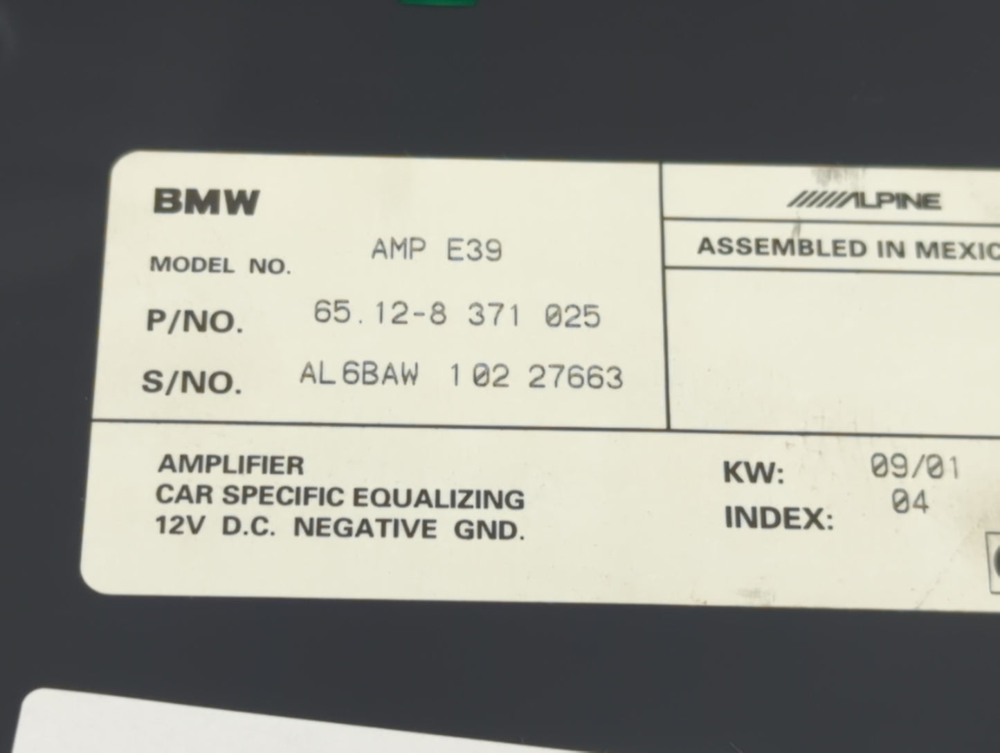 2001 Bmw 530i Radio Speaker Amplifier 65.12-8 371 025|8 371 025 - Oemusedautoparts1.com