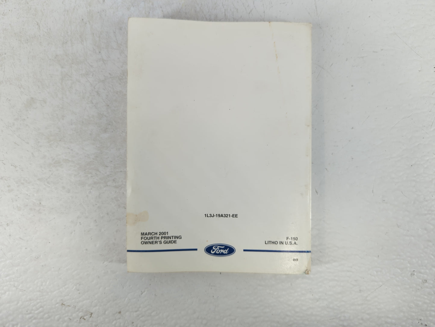 2001 Ford F-150 Owners Manual Book Guide P/N:1L3J-19A321 -EE OEM Used Auto Parts - Oemusedautoparts1.com
