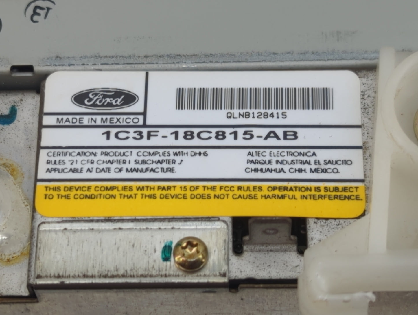 2001-2003 Ford Ranger Radio AM FM Cd Player Receiver Replacement P/N:1C3F-18C815-AB Fits Fits 2001 2002 2003 2004 OEM Used A