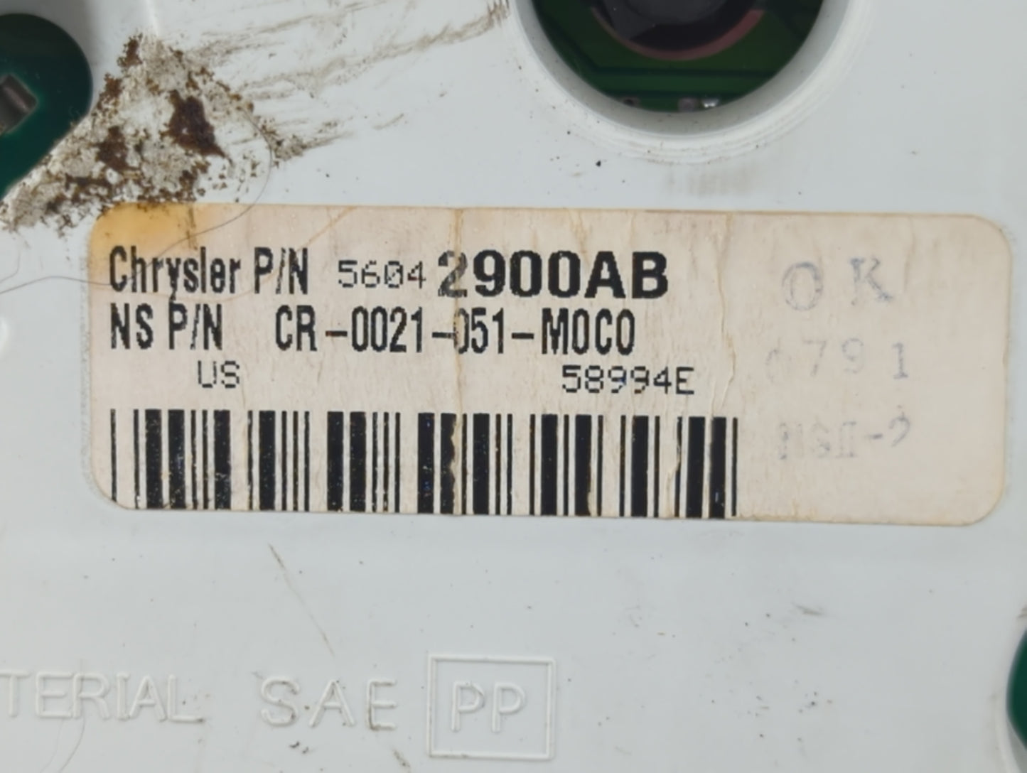 2001 Jeep Grand Cherokee Instrument Cluster Speedometer Gauges P/N:56042900AB Fits OEM Used Auto Parts - Oemusedautoparts1.c