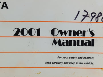 2001 Toyota Camry Owners Manual Book Guide P/N:01999-33528 OEM Used Auto Parts