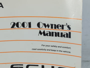 2001 Toyota Echo Owners Manual Book Guide P/N:01999-52440 OEM Used Auto Parts
