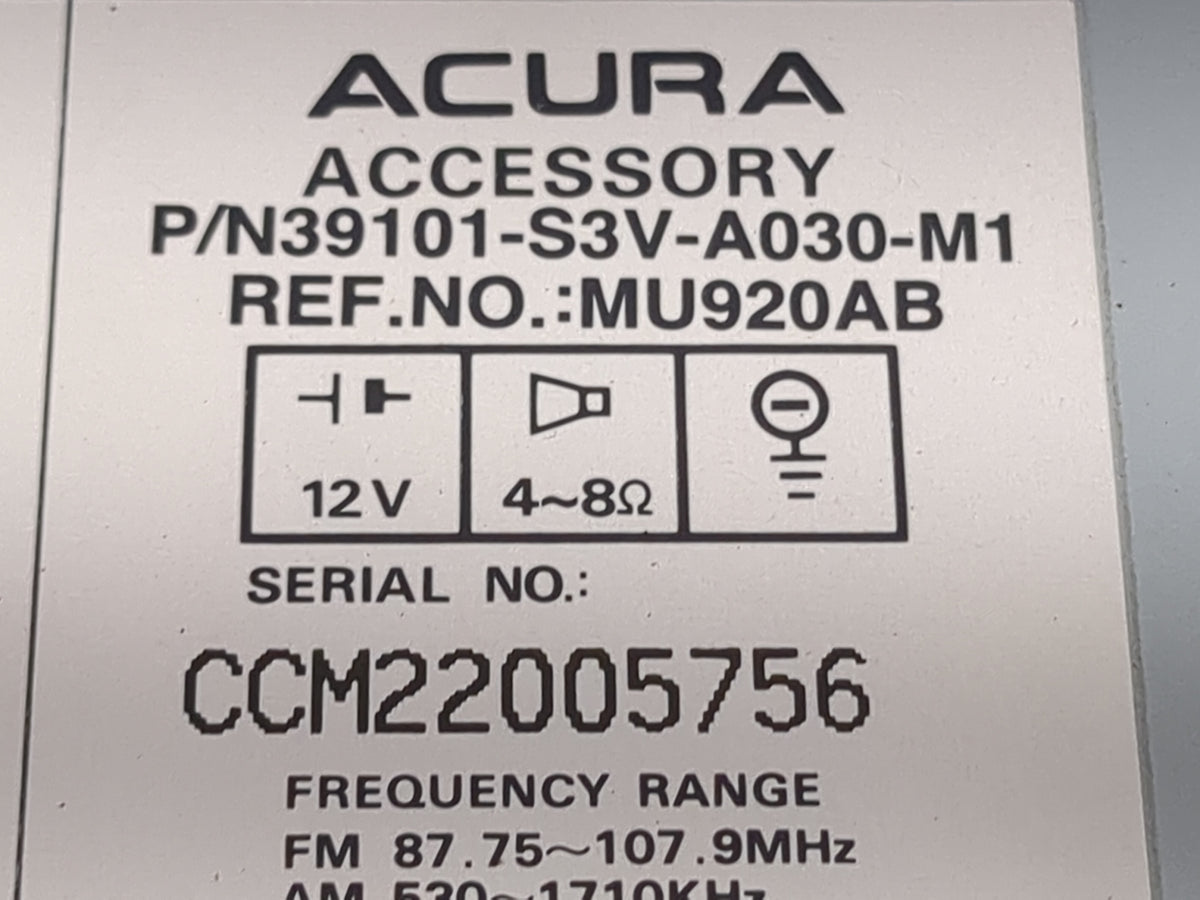 2001-2002 Acura Mdx Radio AM FM Cd Player Receiver Replacement P/N:39101-S3V-A030-M1 MU920AB Fits Fits 2001 2002 OEM Used Au