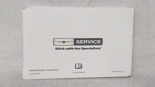 2002 Chrysler Sebring Owners Manual Book Guide OEM Used Auto Parts